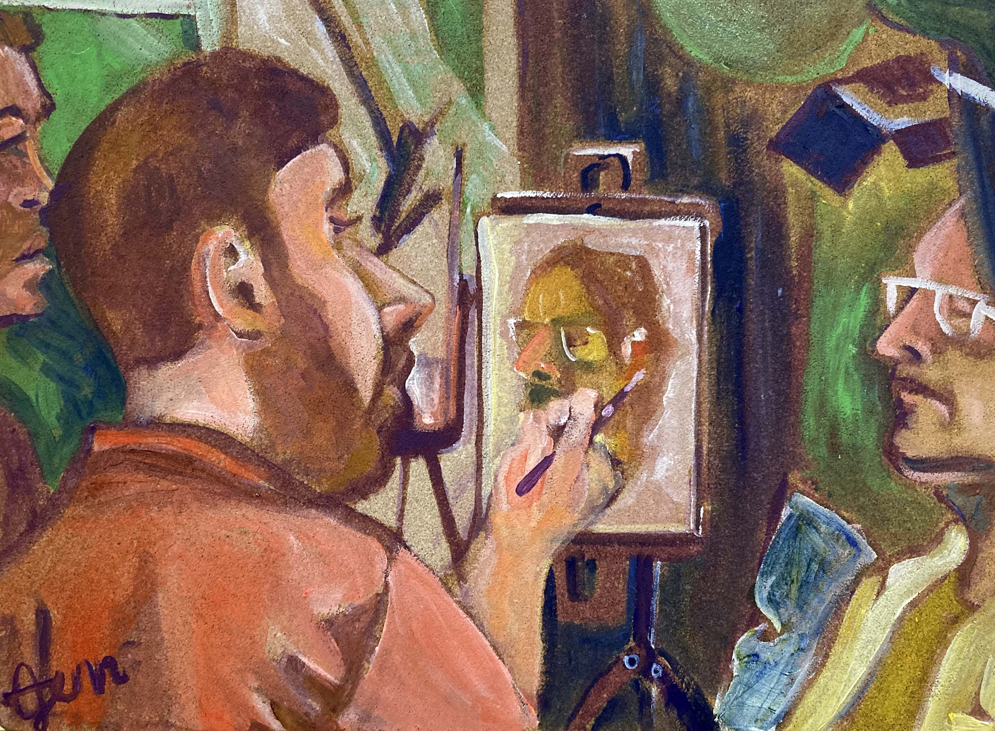 painting of a painter and his subject