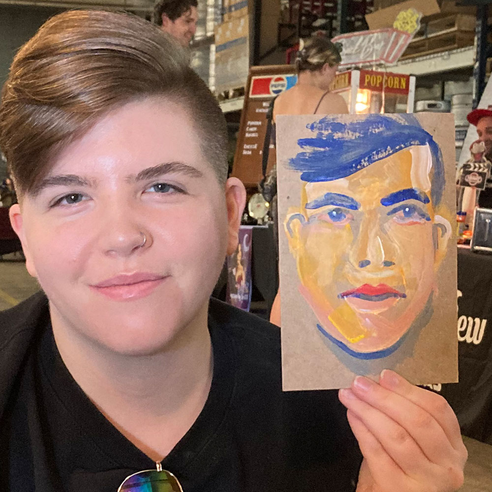 Photo of people smiling with their portrait