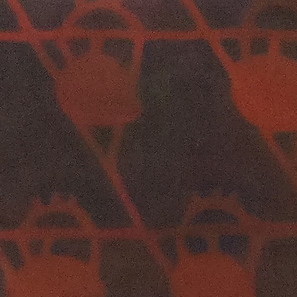 closeup of background patters, anatomic hearts intertwined
