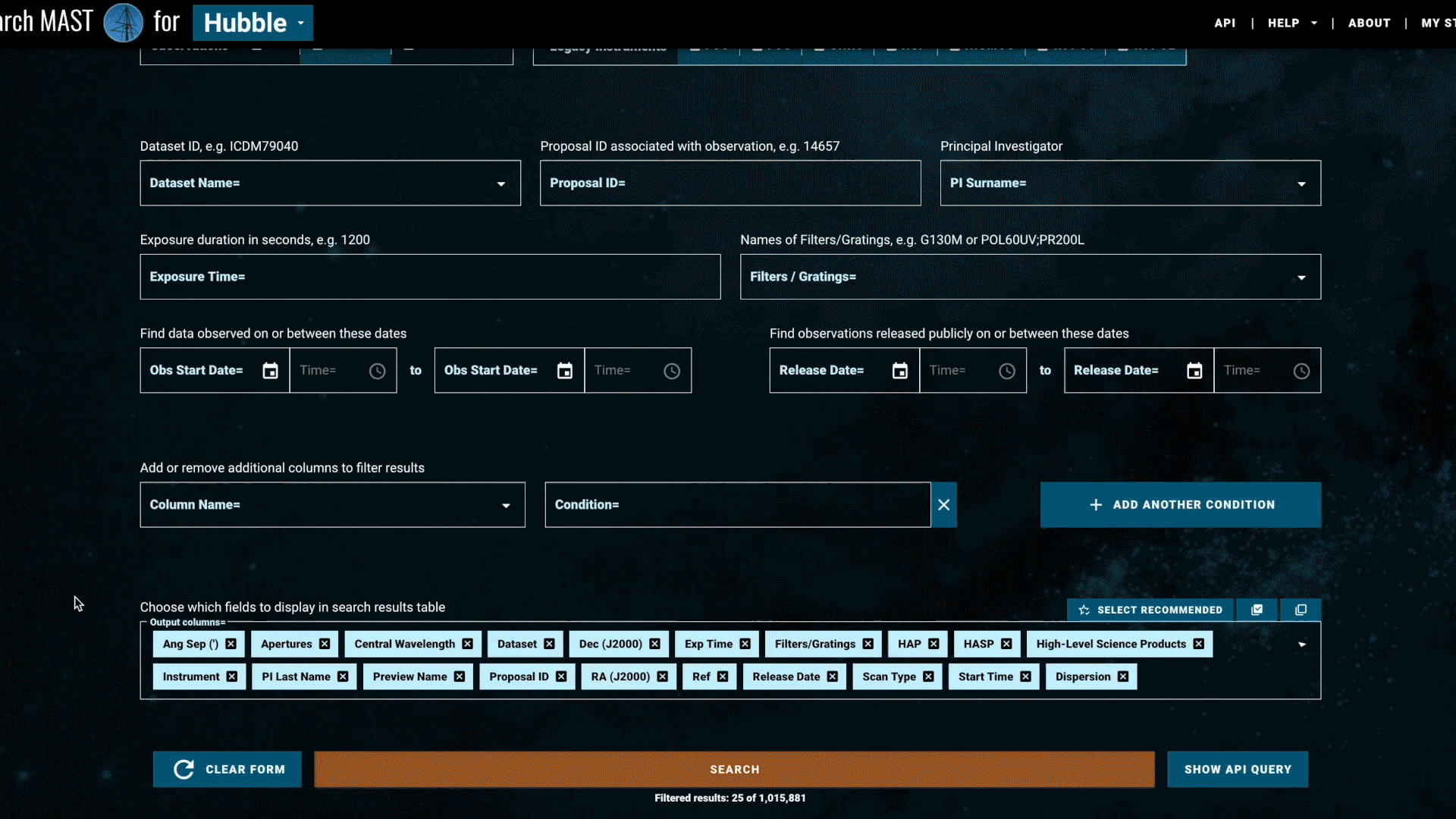 animated gif of getting results in mast search